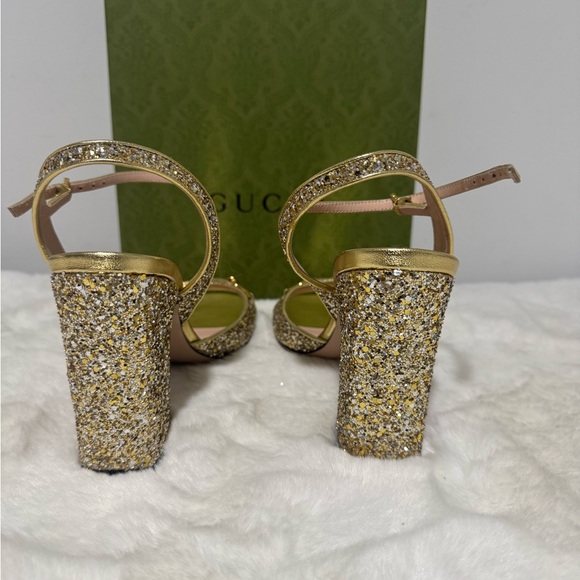 Gucci Women's Glittering Gold Heels - Picture 5 of 7